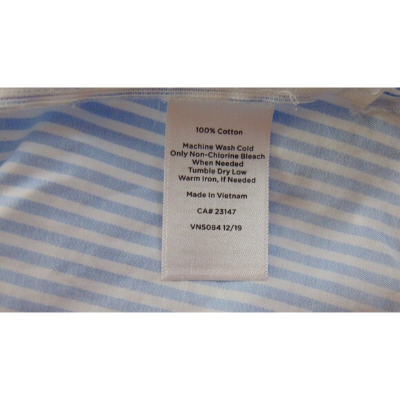 Talbots Sleeveless Tank Size 12 Blue / White Stripe Light Weight Neck Tie Cotton - Picture 7 of 8